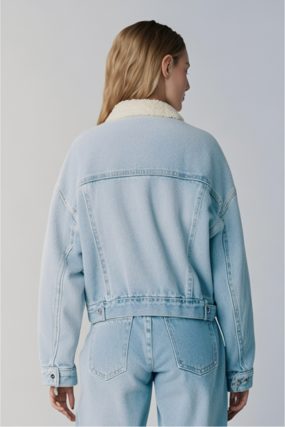 Shrunken '90s Linen Blend Lightweight Trucker Jacket