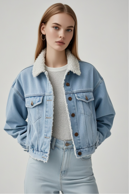 Shrunken '90s Linen Blend Lightweight Trucker Jacket