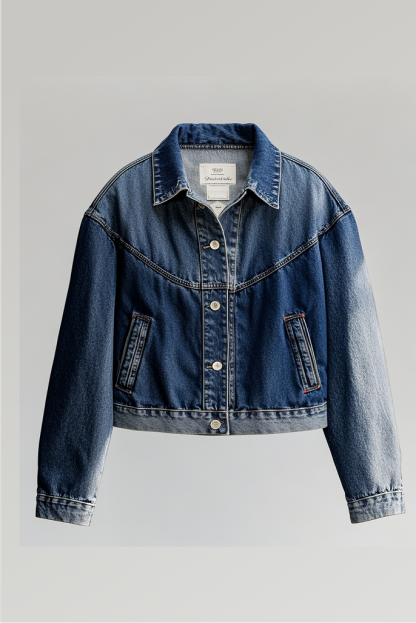 Medium Wash Shrunken '90s Western Trucker Jacket