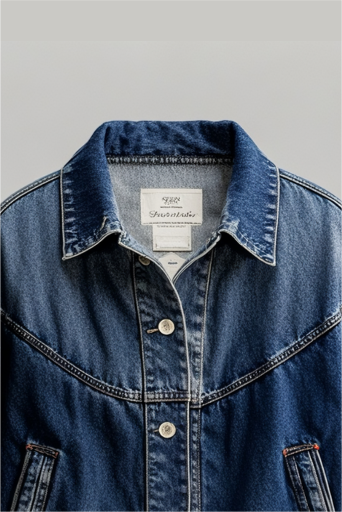 Medium Wash Shrunken '90s Western Trucker Jacket