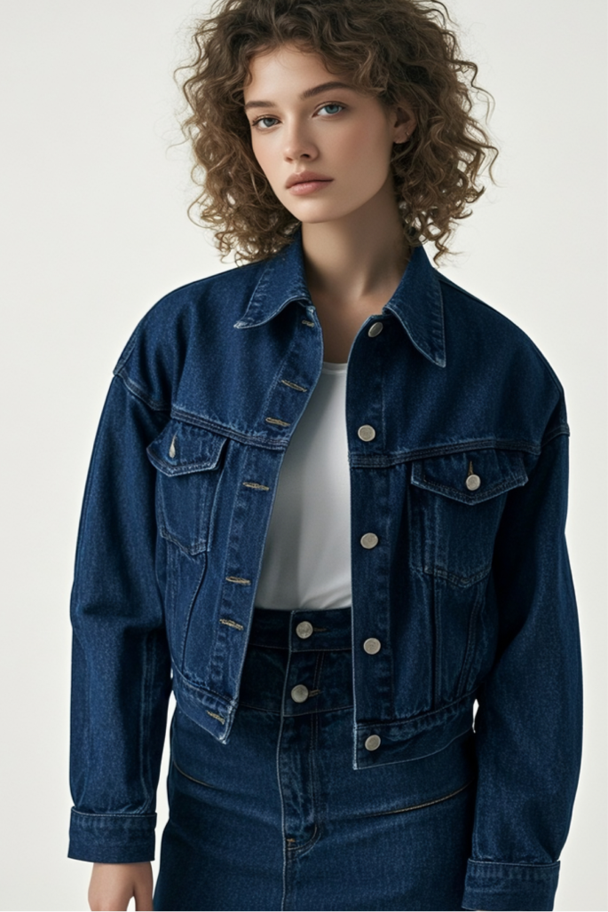 Relaxed Fit Shrunken '90s Western Trucker Jacket