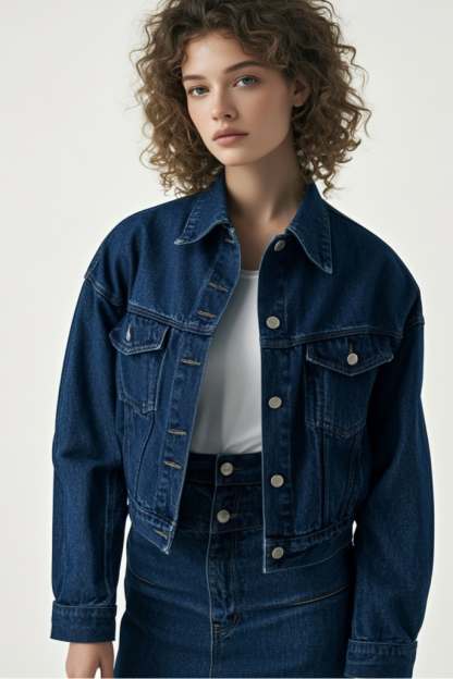 Relaxed Fit Shrunken '90s Western Trucker Jacket