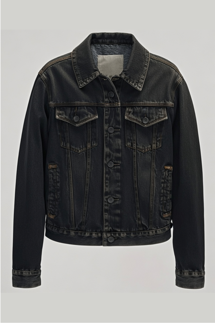 Dark Wash 90s Biker Jacket