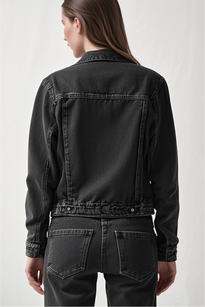 Dark Wash 90s Biker Jacket