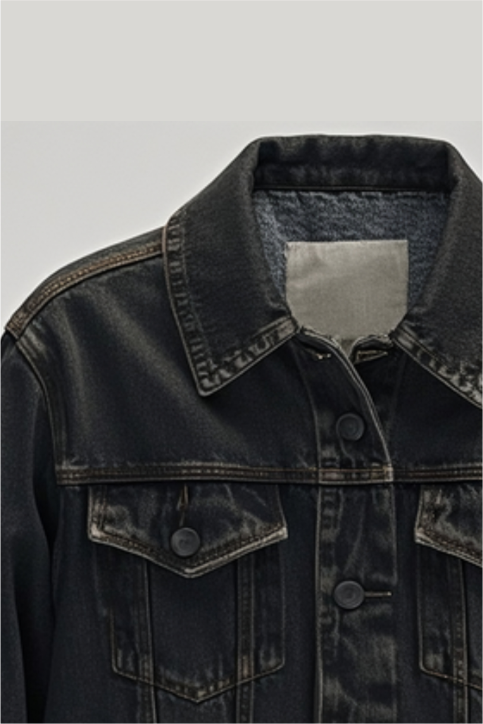 Dark Wash 90s Biker Jacket