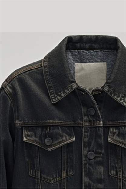 Dark Wash 90s Biker Jacket