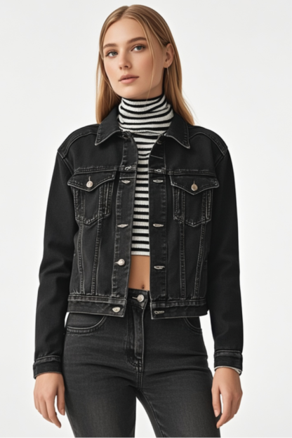 Dark Wash 90s Biker Jacket