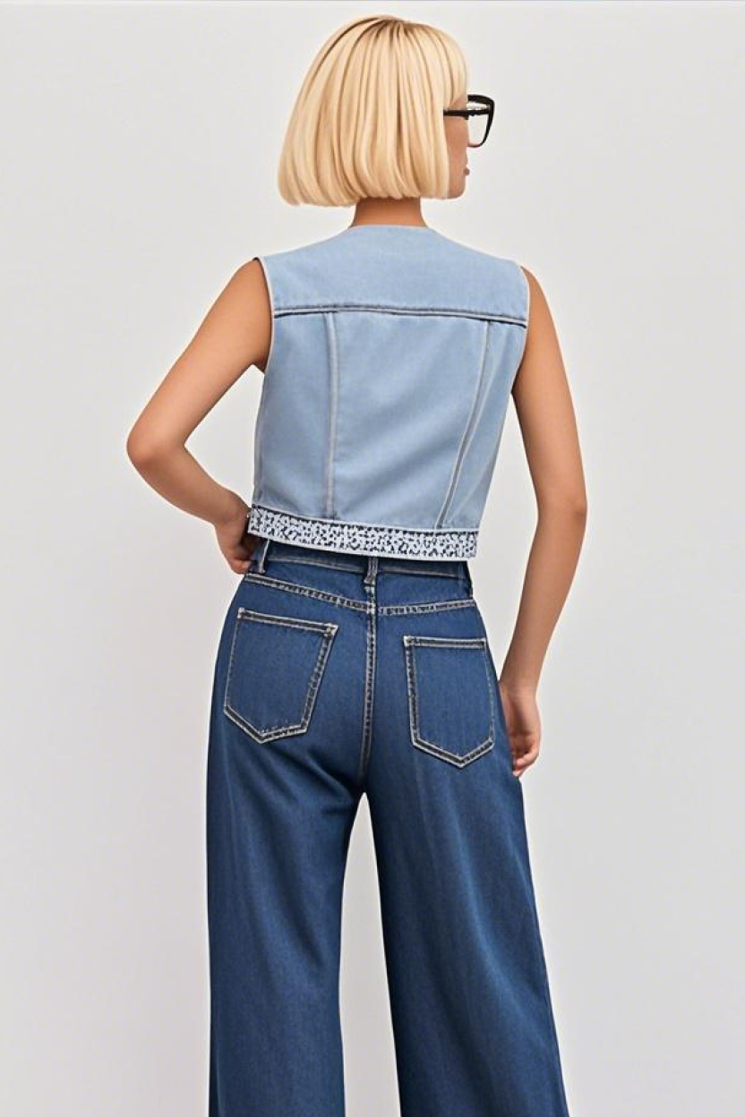 Fitted Relaxed Trucker Vest