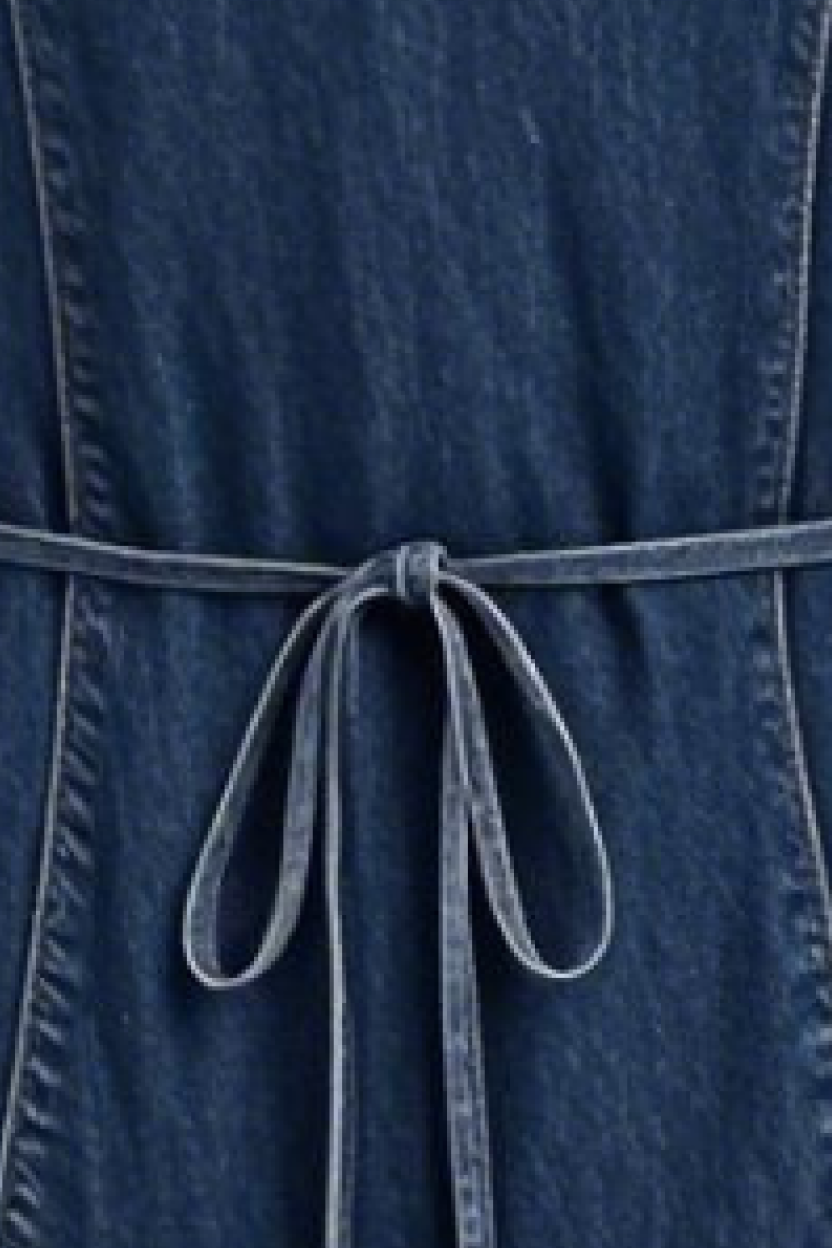 Square Neck Shrunken '90s Linen & Denim Vest