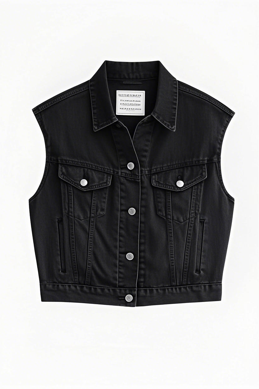 Classic Shrunken '90s Linen + Denim Vest-New Feature Demo2