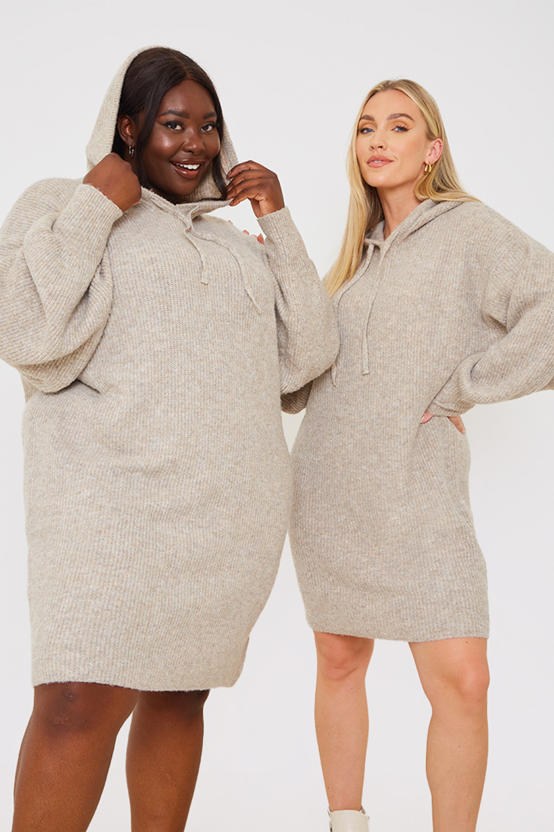 Recycled Knitted Hoodie Dress