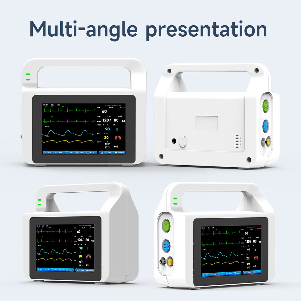 Patient Vital Signs Monitor 5" High Definition Screen ECG/NIBP/TEMP/RESP/SPO2/PR