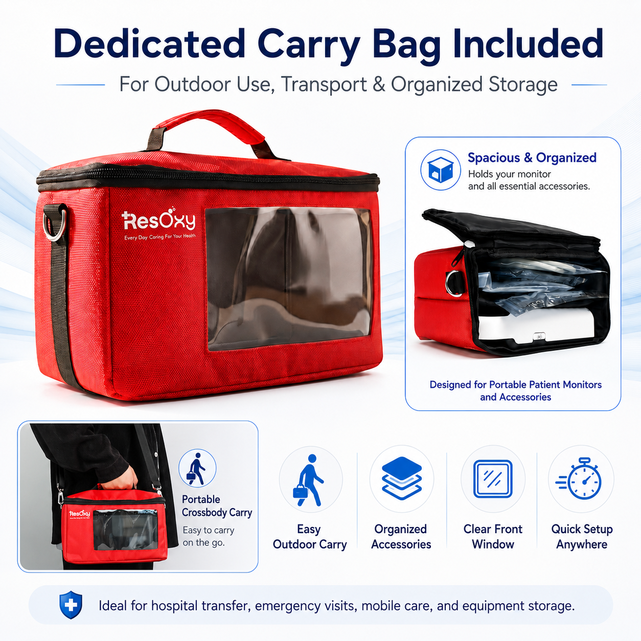 Resoxy Vital Signs Monitor E7 Bag,Easy To Carry