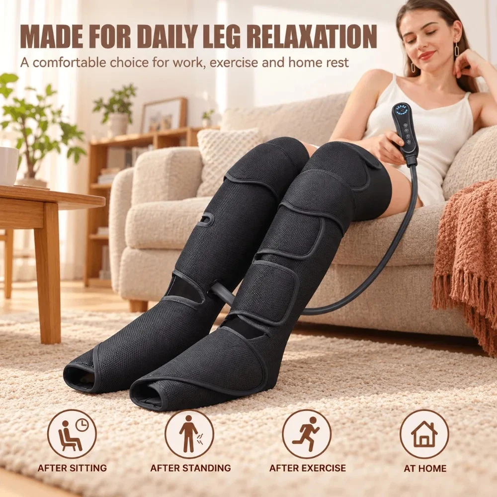Air Compression Leg Massager 3 Modes 5 Intensities Full Leg Compression Boots