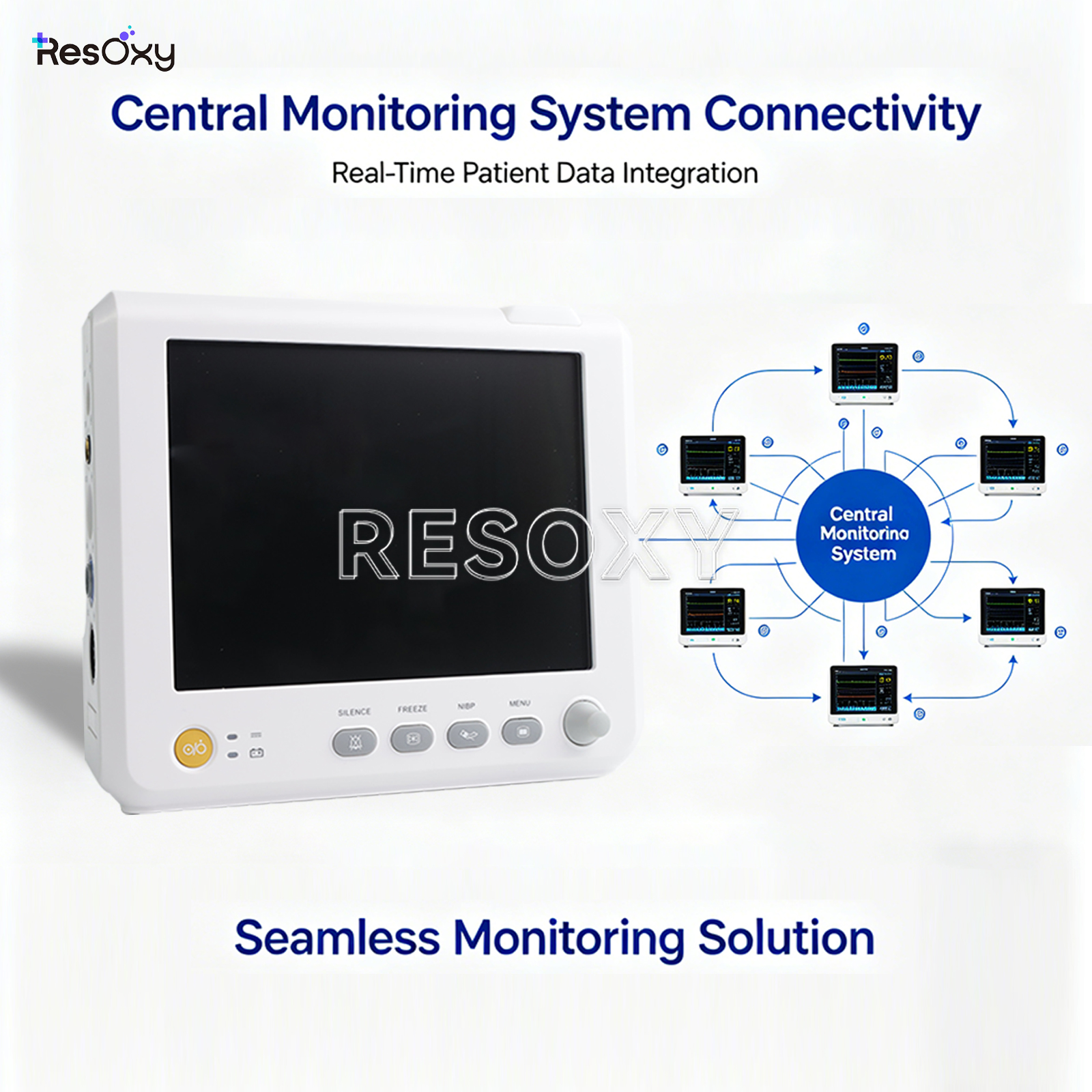 8" Handheld Portable Patient Monitor Vital Signs ECG TEMP Multi-parameter