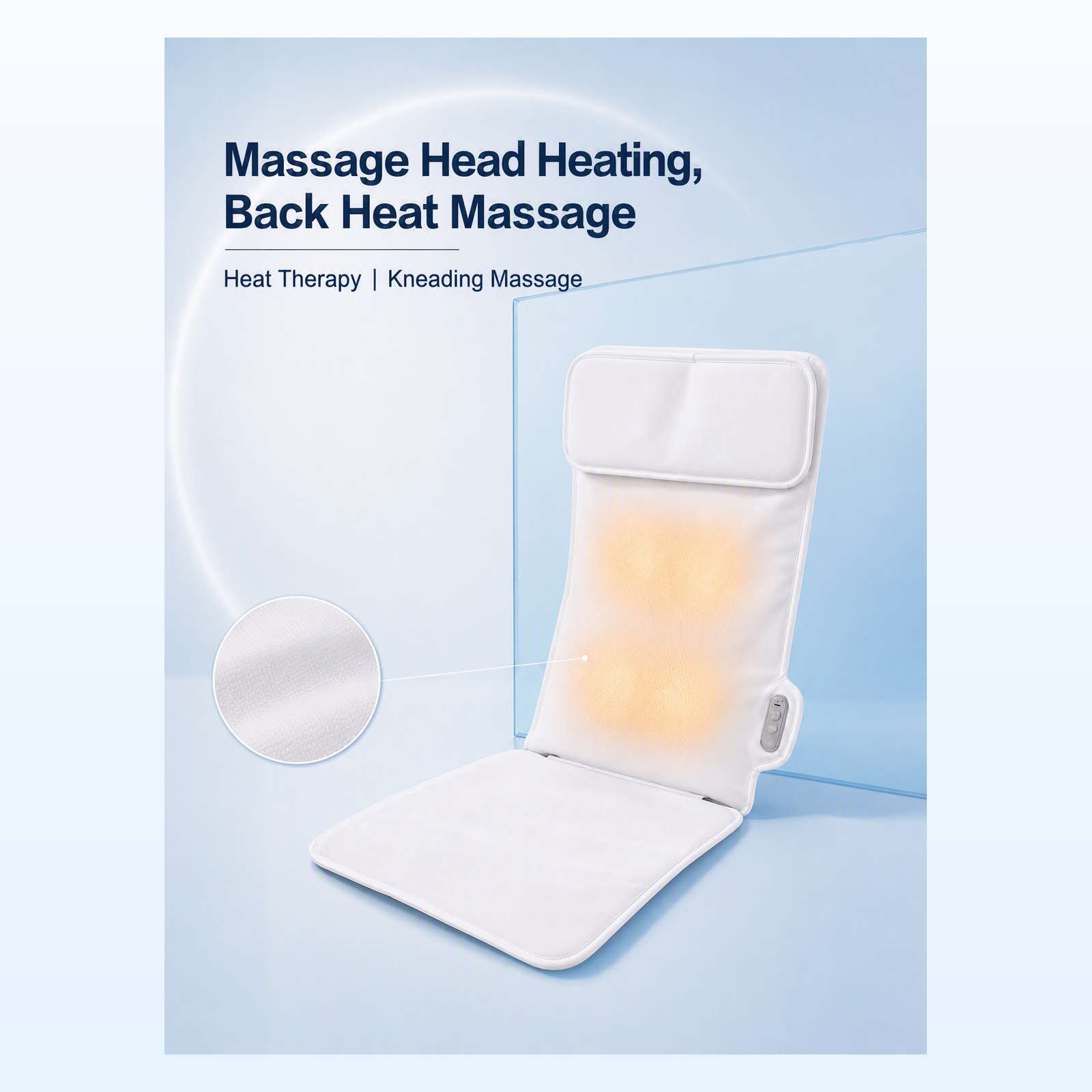Foldable Back Massage Cushion Heating 4 Modes Rechargeable for Home Office Car