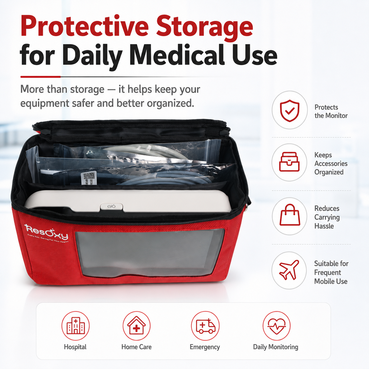Resoxy Vital Signs Monitor E7 Bag,Easy To Carry