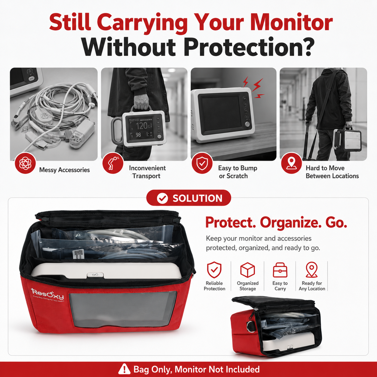 Resoxy Vital Signs Monitor E7 Bag,Easy To Carry
