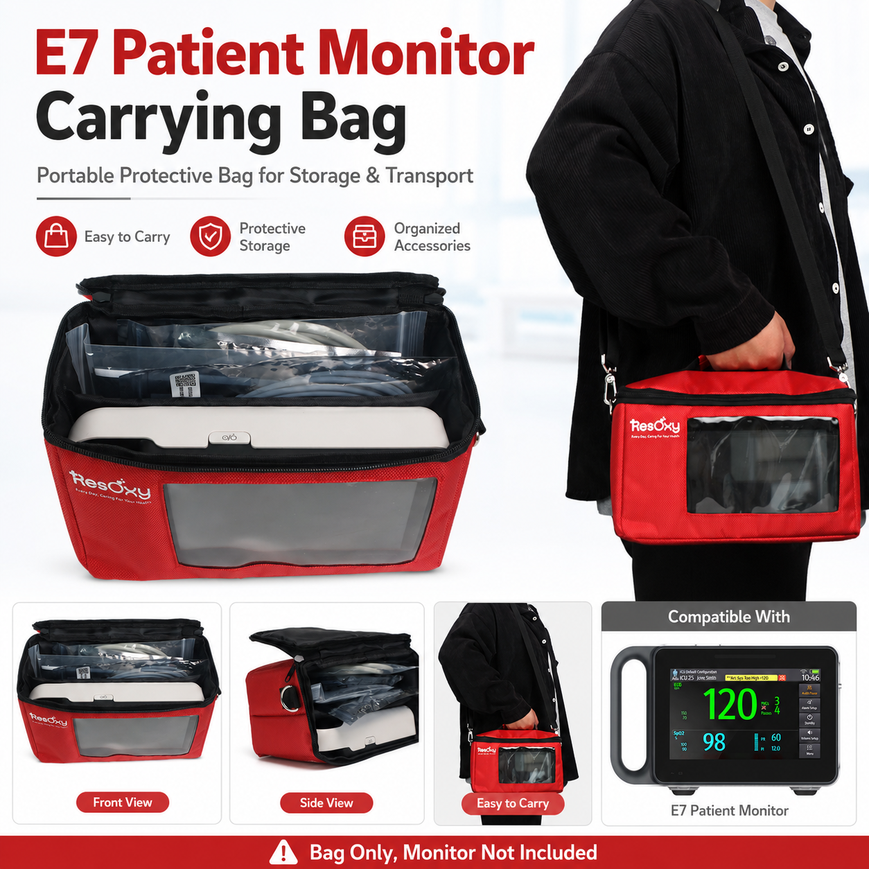 Resoxy Vital Signs Monitor E7 Bag,Easy To Carry