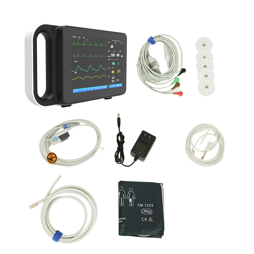 7" Portable Patient Vital Signs Monitor ECG/NIBP/TEMP/RESP/SPO2/PR Handheld
