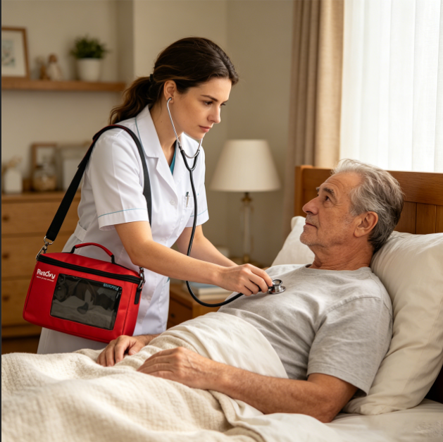 Compatible with E7 vital signs monitors and portable backpack patient monitors