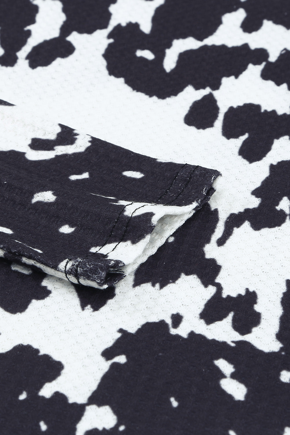 Cow Print U Neck Long Sleeve Top-yoyobikini