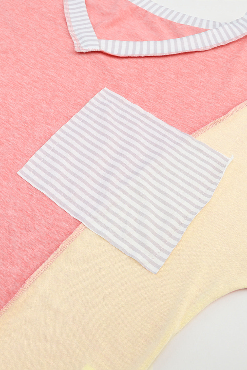 Striped Color Block Splicing Long Sleeve T Shirt-yoyobikini