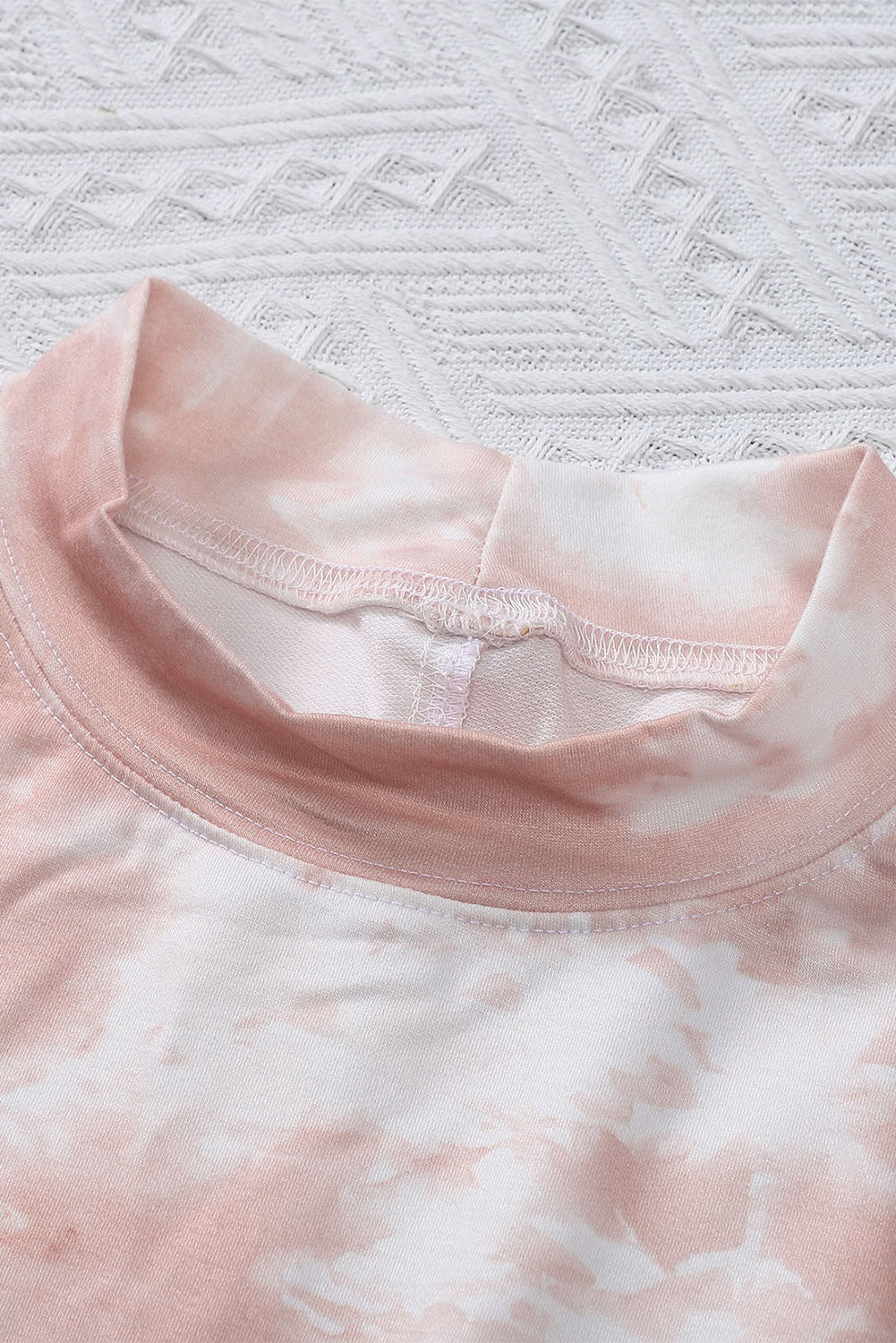 Red Tie Dye Crew Neck Long Sleeve Top-yoyobikini