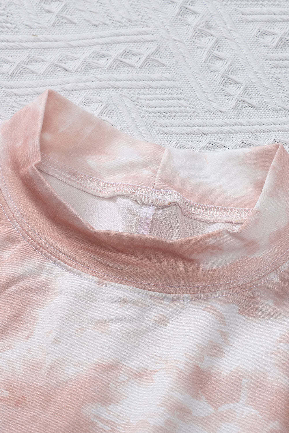 Red Tie Dye Crew Neck Long Sleeve Top-yoyobikini