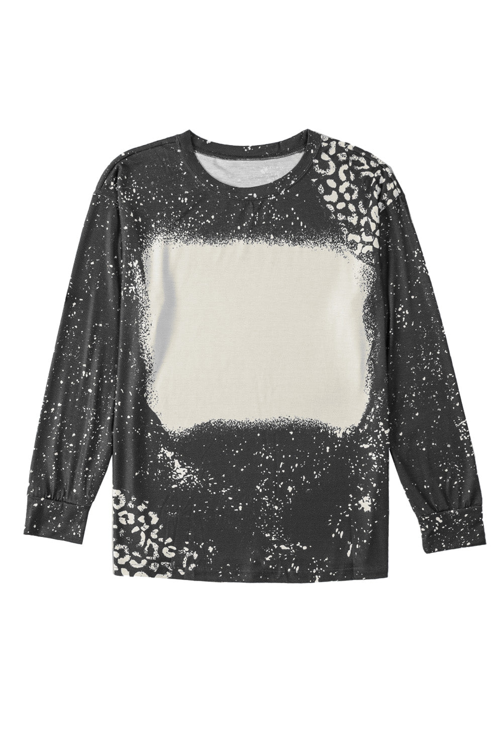 Black Retro Bleached Leopard Spot Pullover-yoyobikini