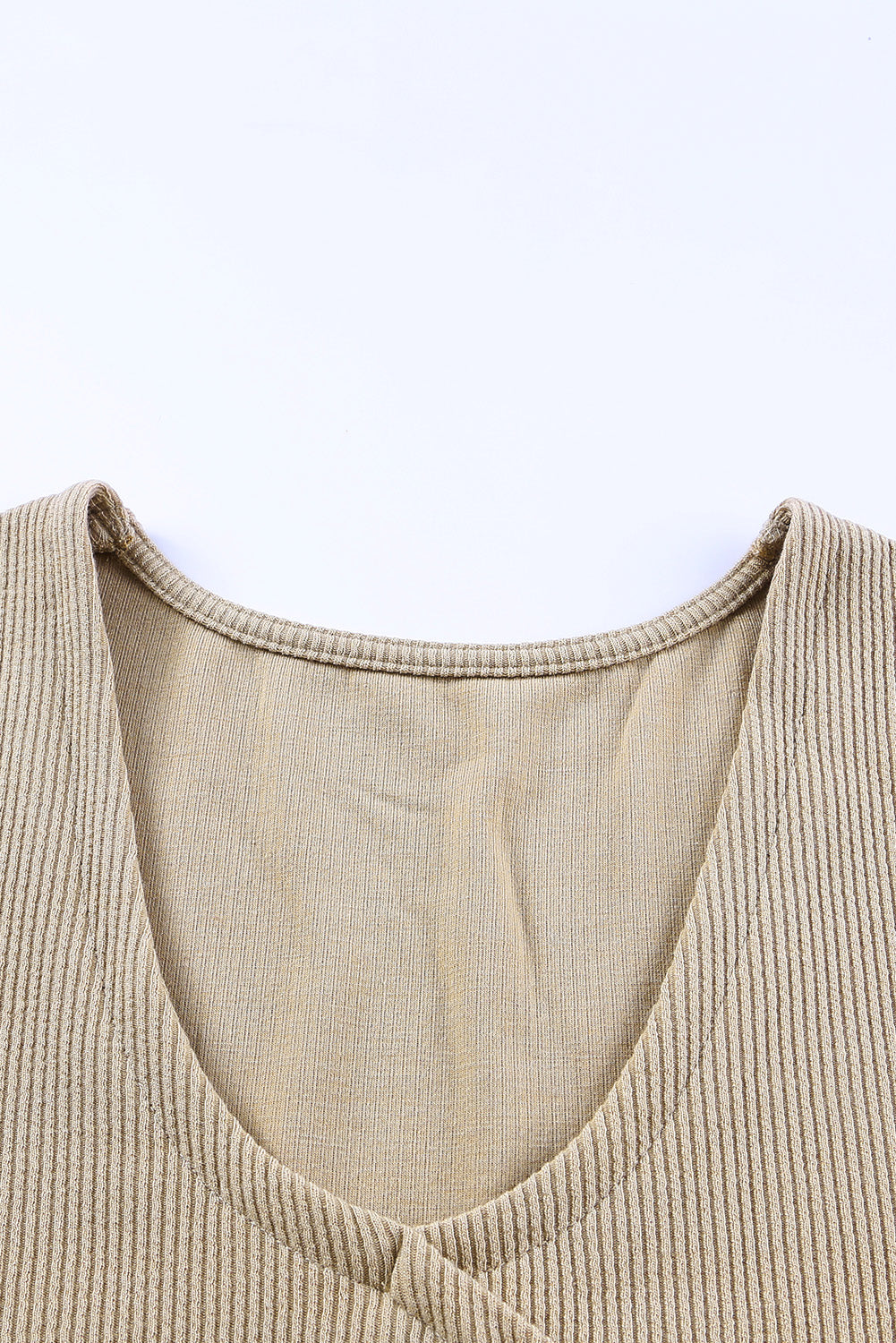 Apricot Buttons Long Sleeve Knitted Bodycon Dress-yoyobikini