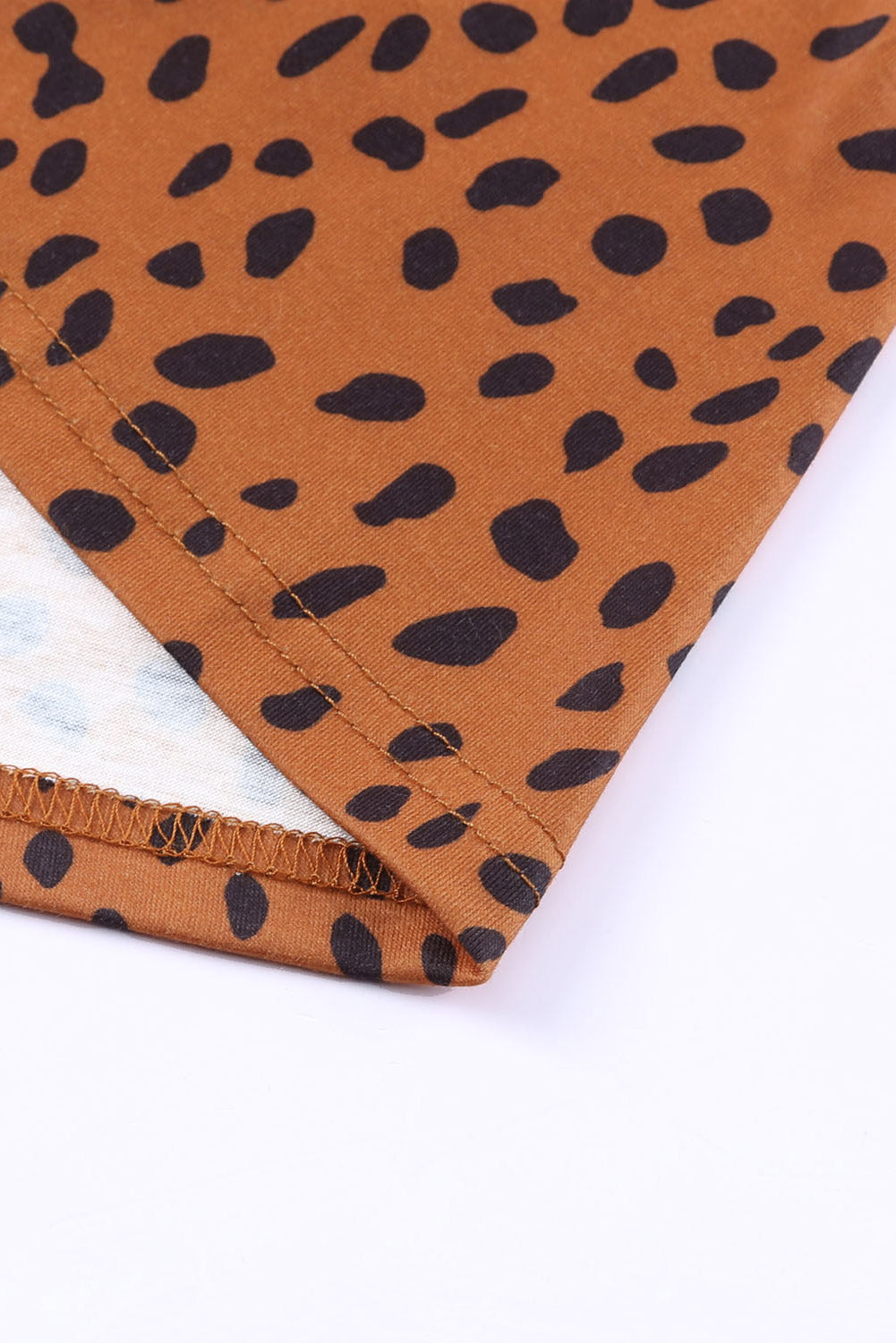 Brown Leopard Long Sleeve Babydoll Dress-yoyobikini