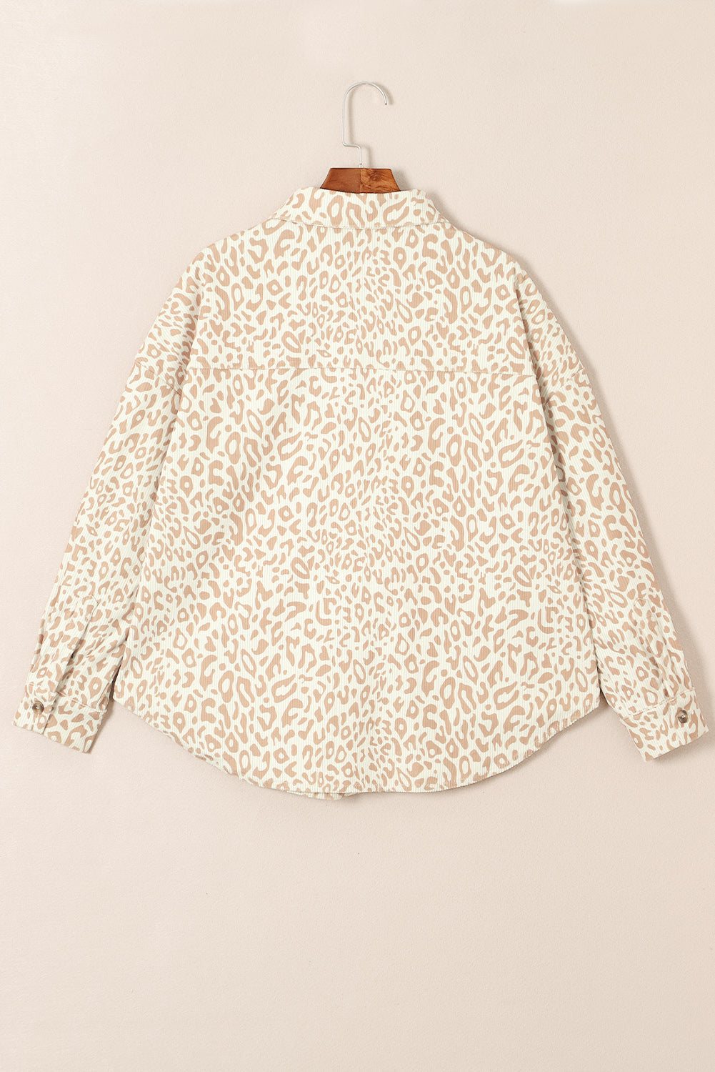 Leopard Corduroy Button Up Shirt-yoyobikini