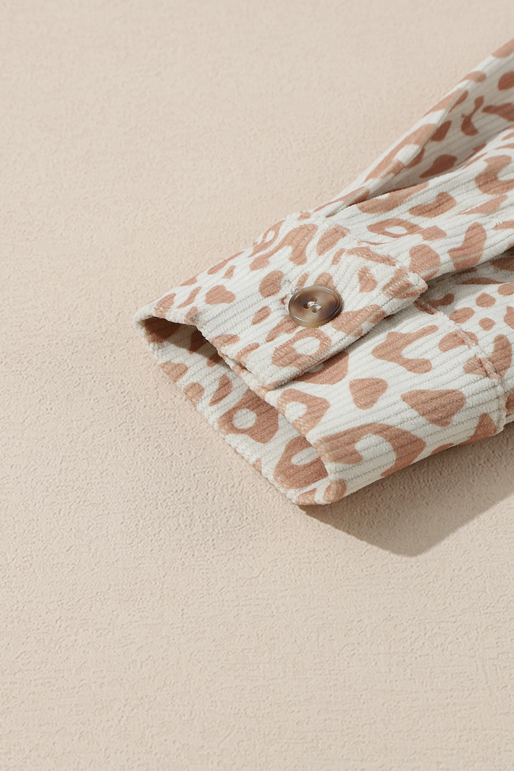 Leopard Corduroy Button Up Shirt-yoyobikini