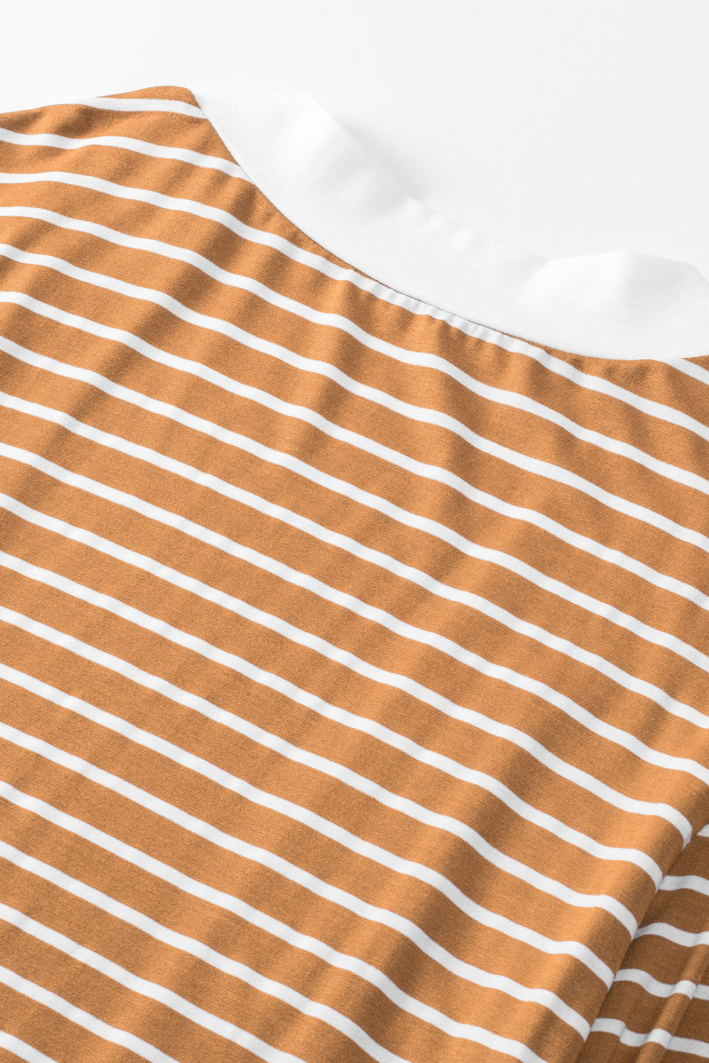 Brown Striped Side Pockets Open Front Cardigan-yoyobikini