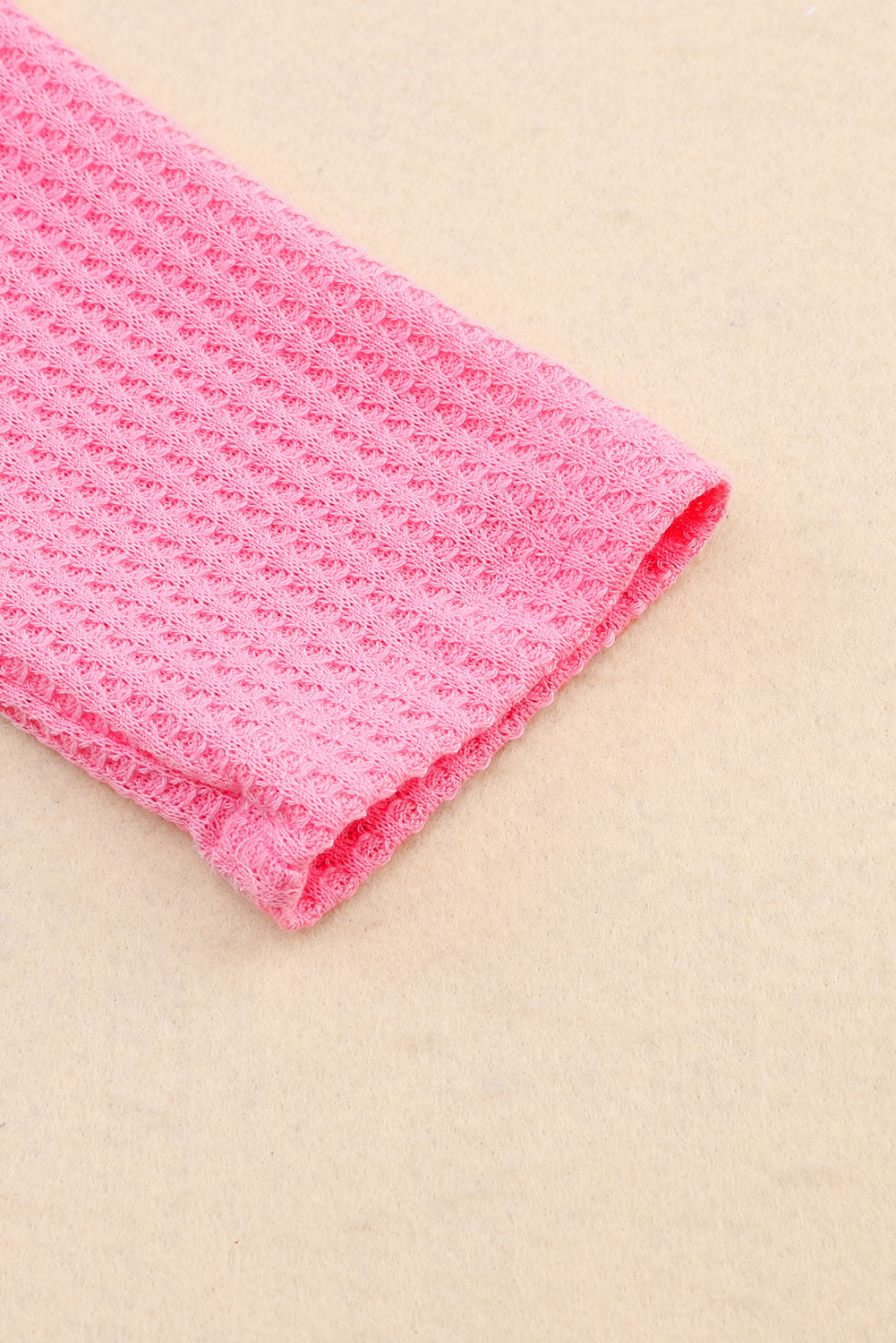 Pink Waffle Knit Dropped Shoulder Cardigan-yoyobikini