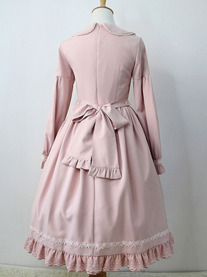 Sweet Lolita OP Dress Ruffles Long Sleeves Lolita One Piece Dresses