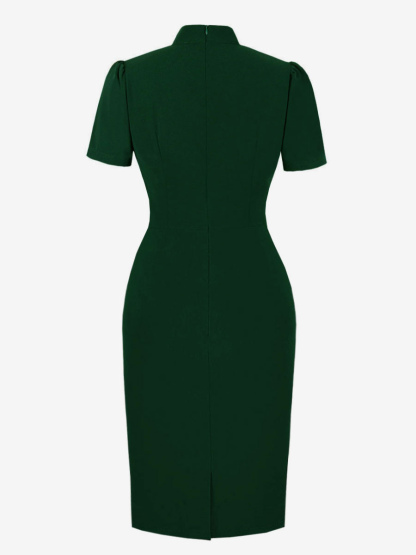 Bodycon Dresses Dark Green Casual Short Sleeves Pencil Dress