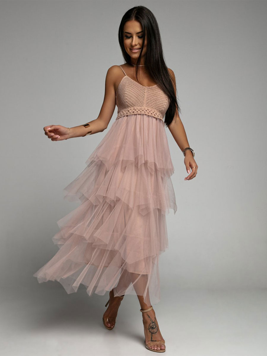 Maxi Dress Straps Neck Sleeveless Casual Floor Length Dress