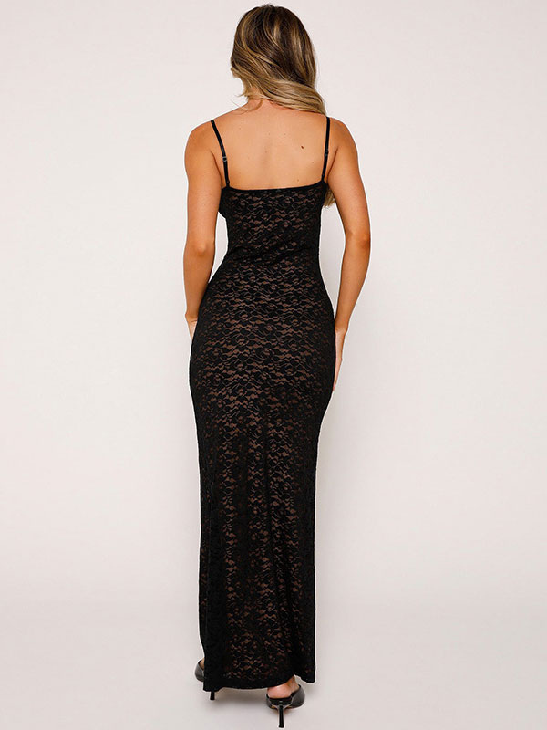 Lace V-Neck Sleeveless Dresses