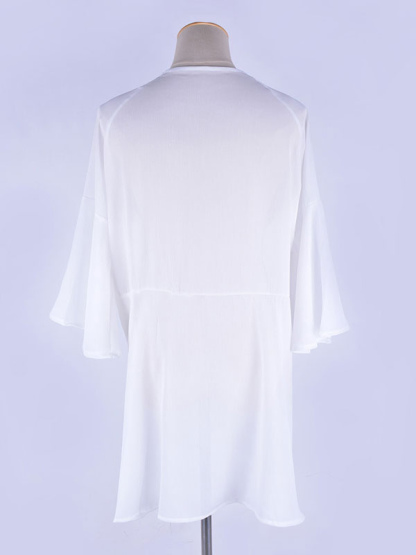 Boho Dress Fringe V-Neck 3/4 Length Sleeves Oversized Summer Dress