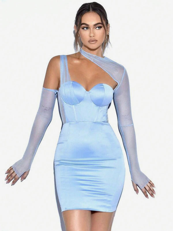 Bodycon Dresses Sweetheart Neck Asymmetrical Chic Pencil Dress