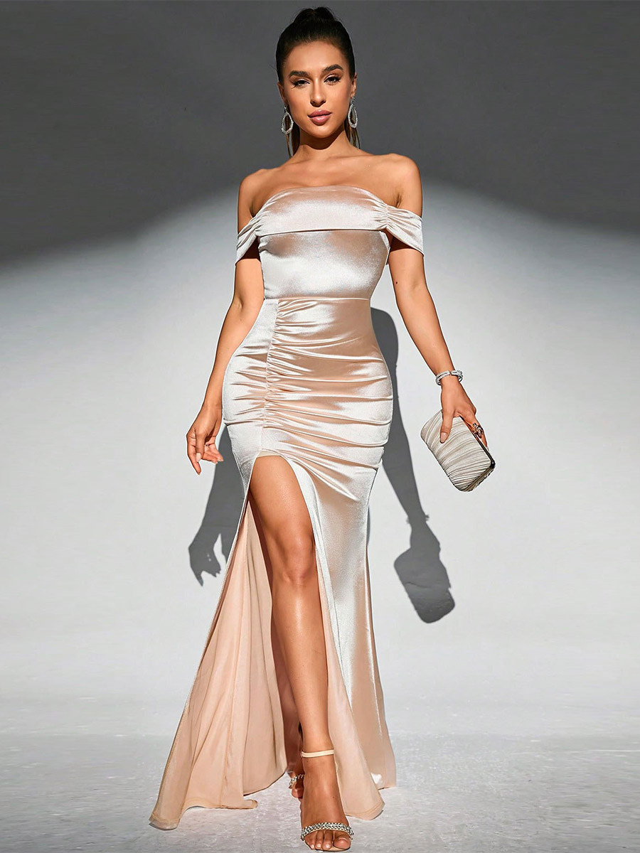 Mermaid Dress Off Shoulder Backless High Slit Cocktail Party Dresses