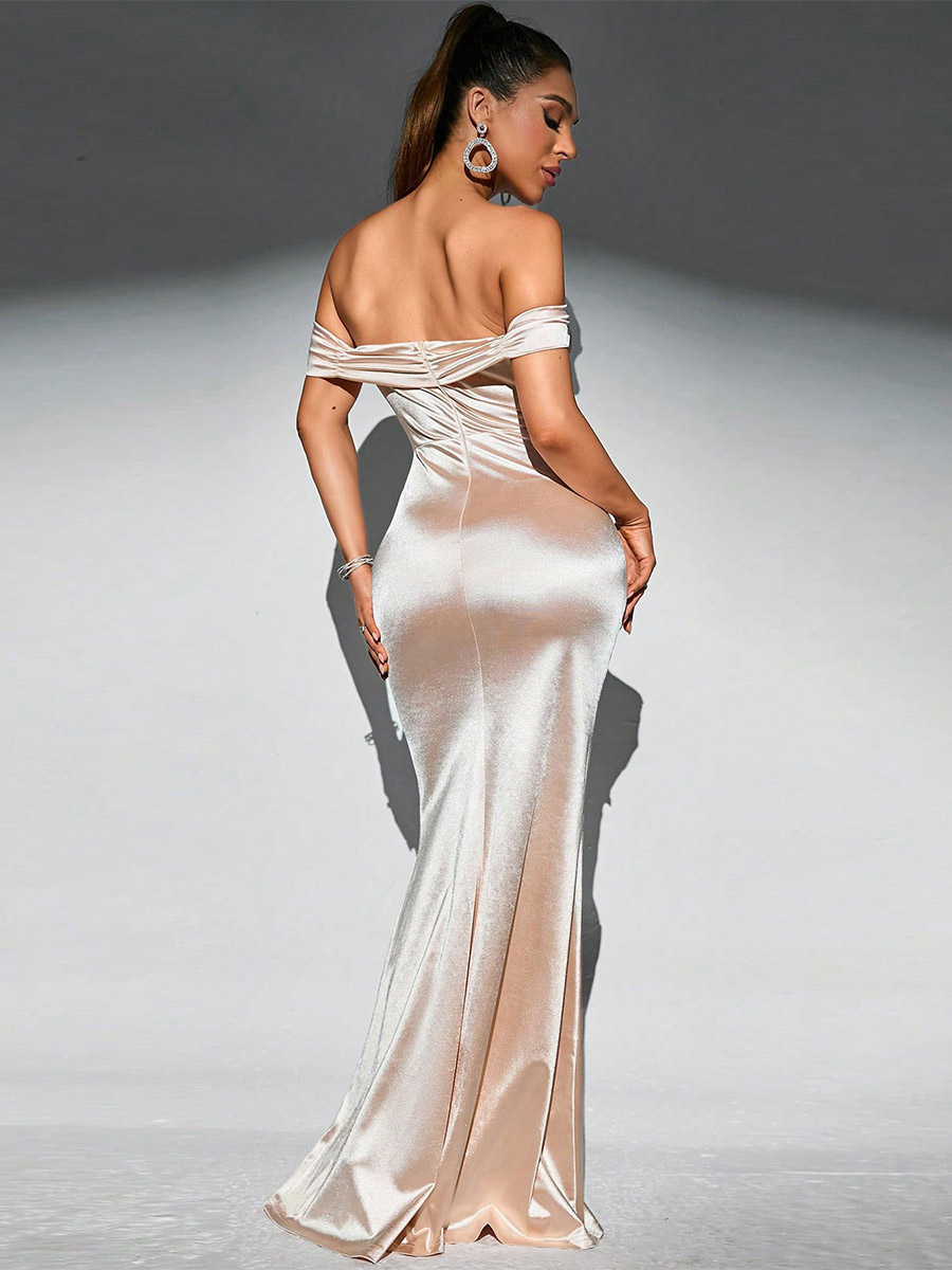 Mermaid Dress Off Shoulder Backless High Slit Cocktail Party Dresses