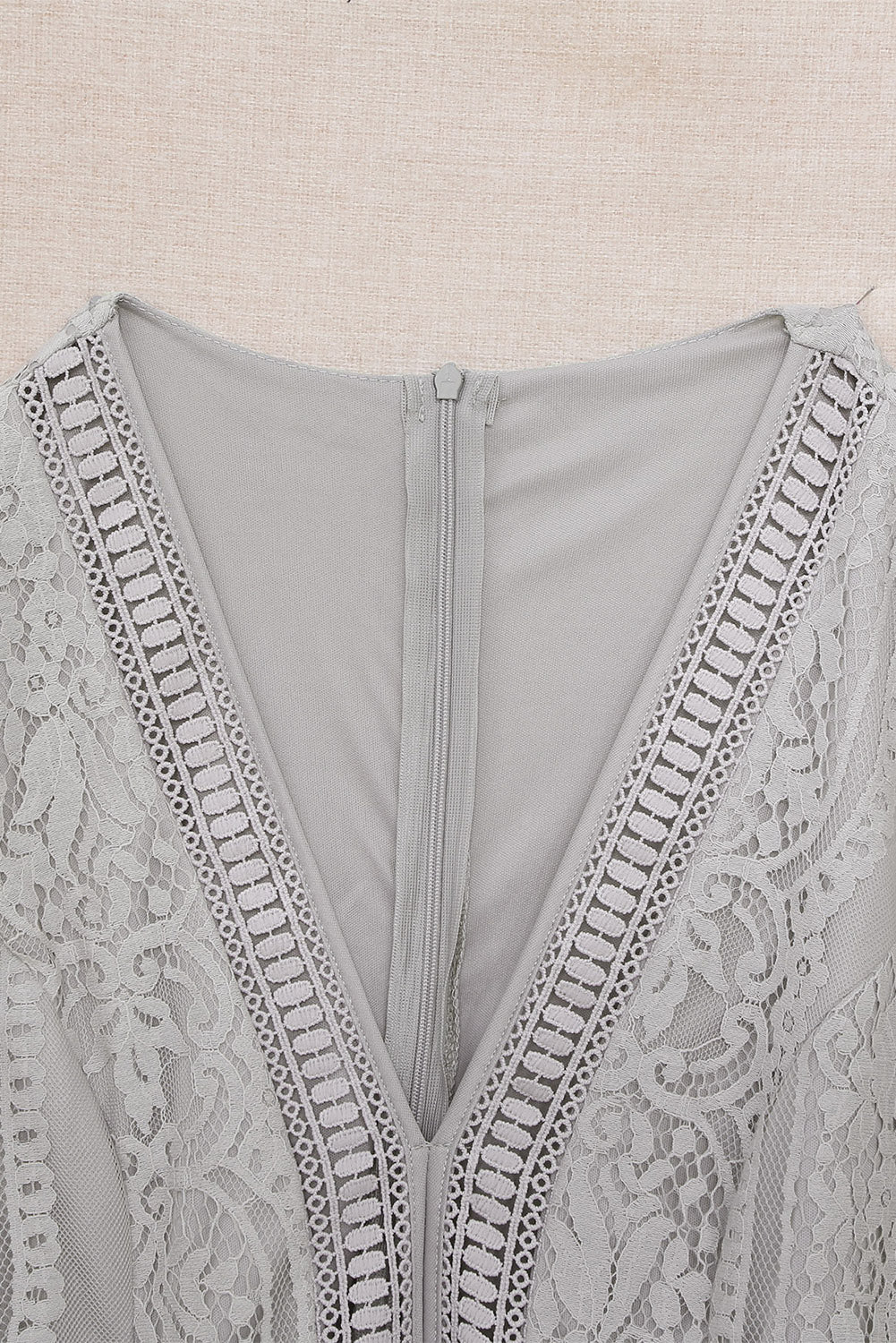 Gray Blue Fill Your Heart Lace Maxi Dress-yoyobikini