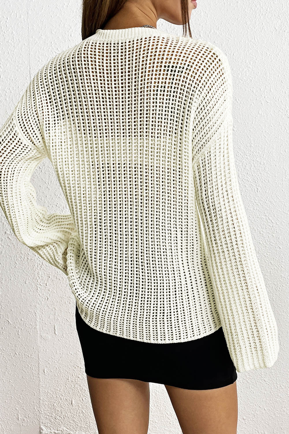 White Seeing Stars Oversized Sweater-yoyobikini