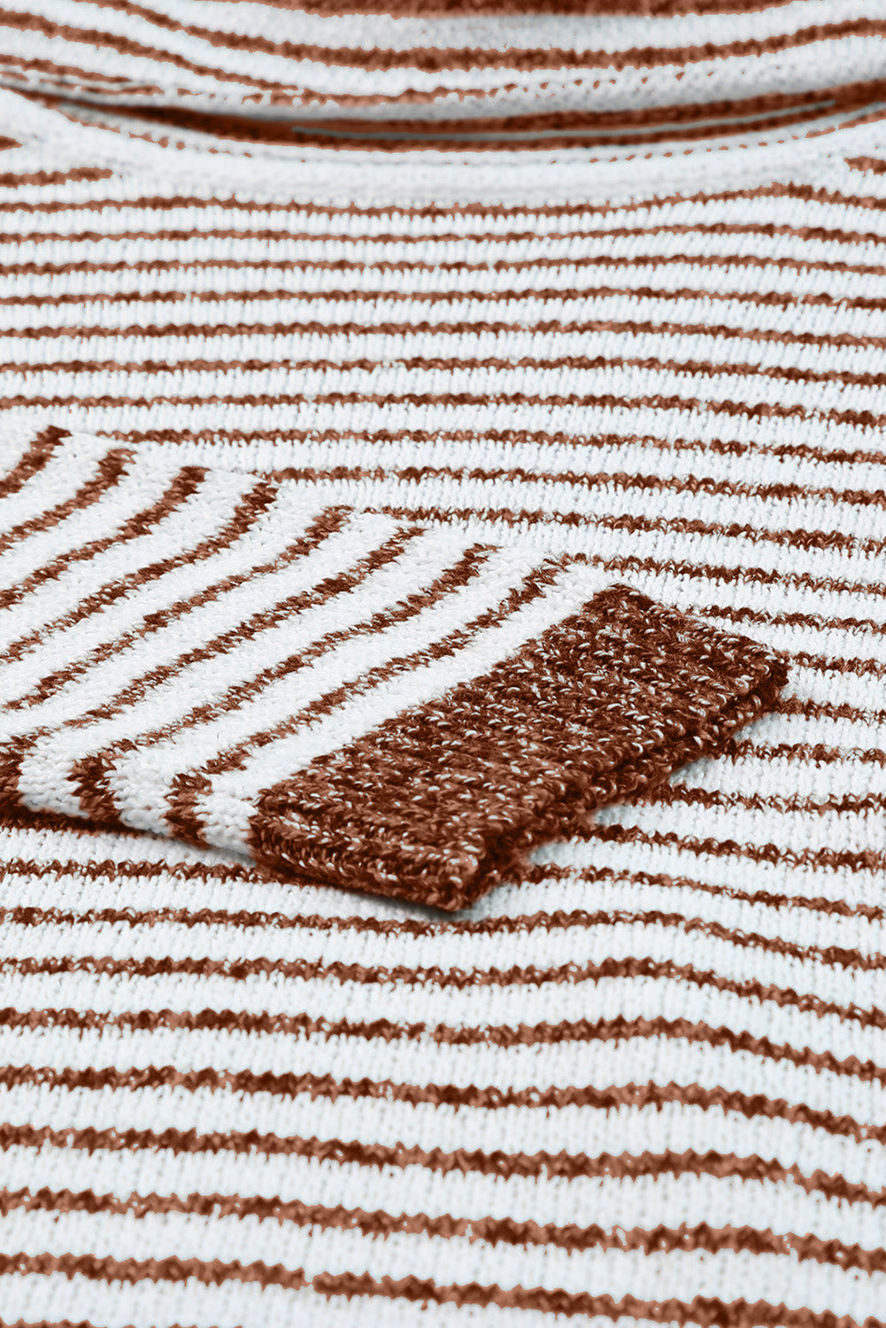 Brown Striped Turtleneck Loose Sweater-yoyobikini