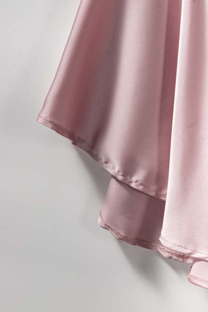Pink Asymmetric One-shoulder Ruffle Cocktail Party Dress-yoyobikini