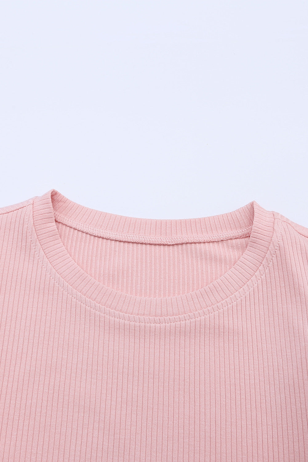 Pink Ruffle Tulle Sleeve Ribbed Knit Bodycon Dress-yoyobikini