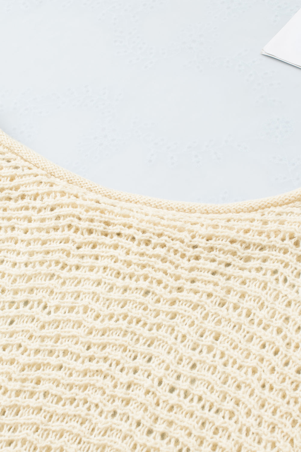 Apricot Sheer Openwork Knit Sweater-yoyobikini